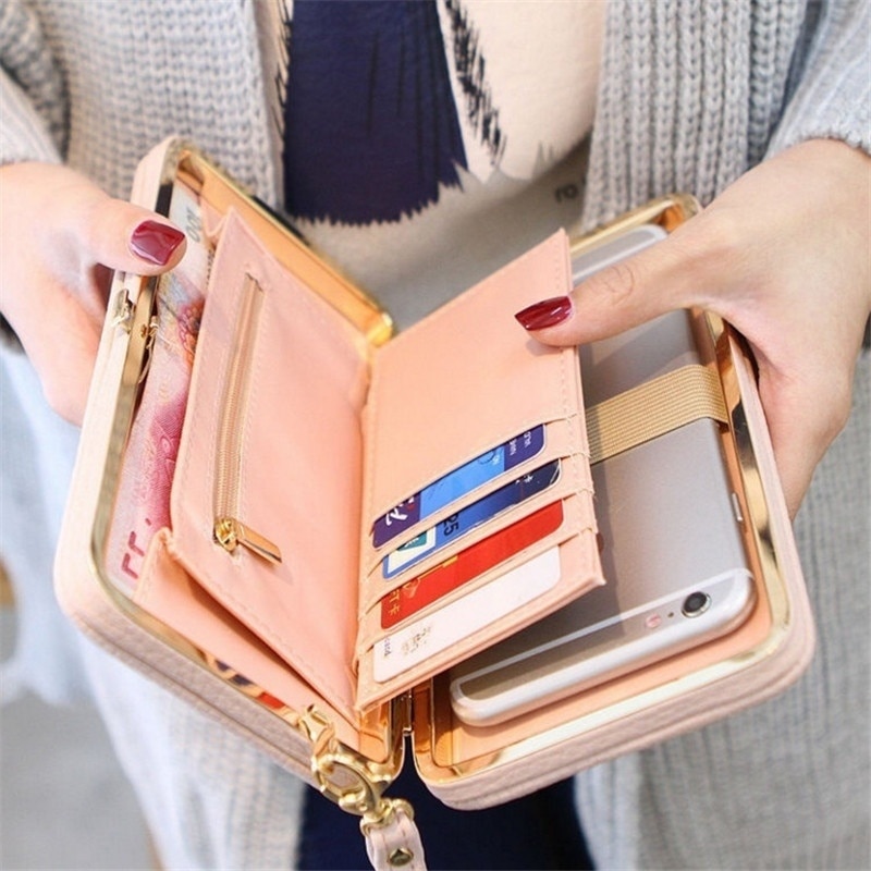 Wallet Female Women's Wallet Snap Coin Purse Phone Bag Bow Multi-card Bit Card Holder Purse Women Luxury Mujer