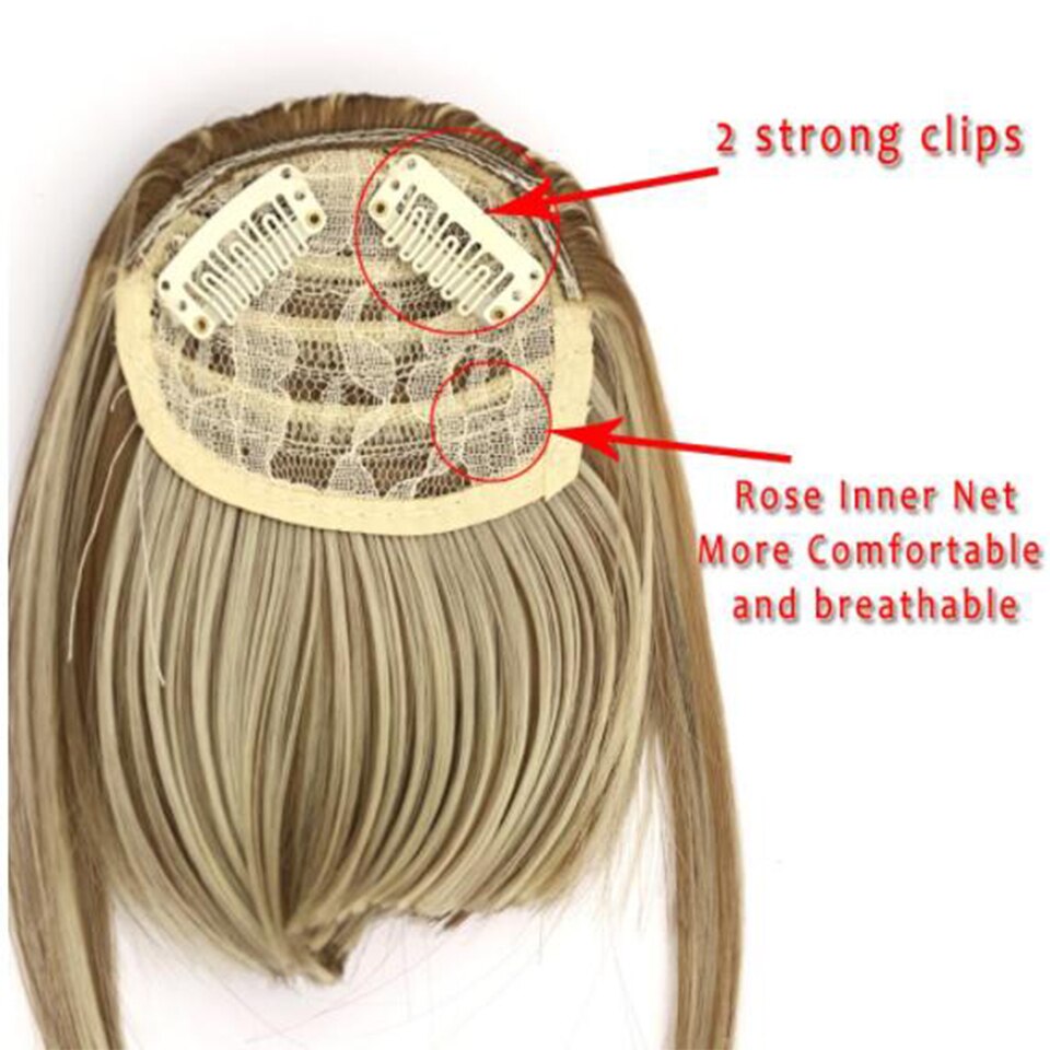 Clip de pelo con flecos para mujer, peluca de cabello con flequillo de aire Natural, accesorios para pelo sintético