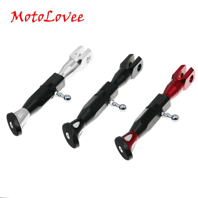 MotoLovee Motorcycle Adjustable Height 21-25CM Kickstands Motor Scooter Modified Foot Bracket CNC Aluminum Alloy Side Stand