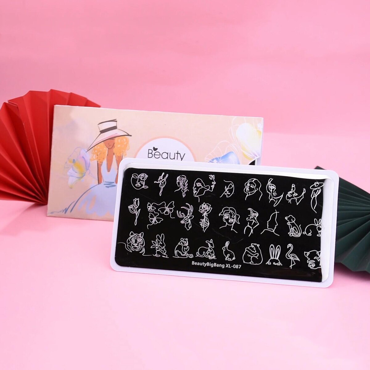 Beauty bigbang-plaques de timbres avec motif géométrique pour manucure, images fleur, pochoirs, pour Nail Art, XL-087