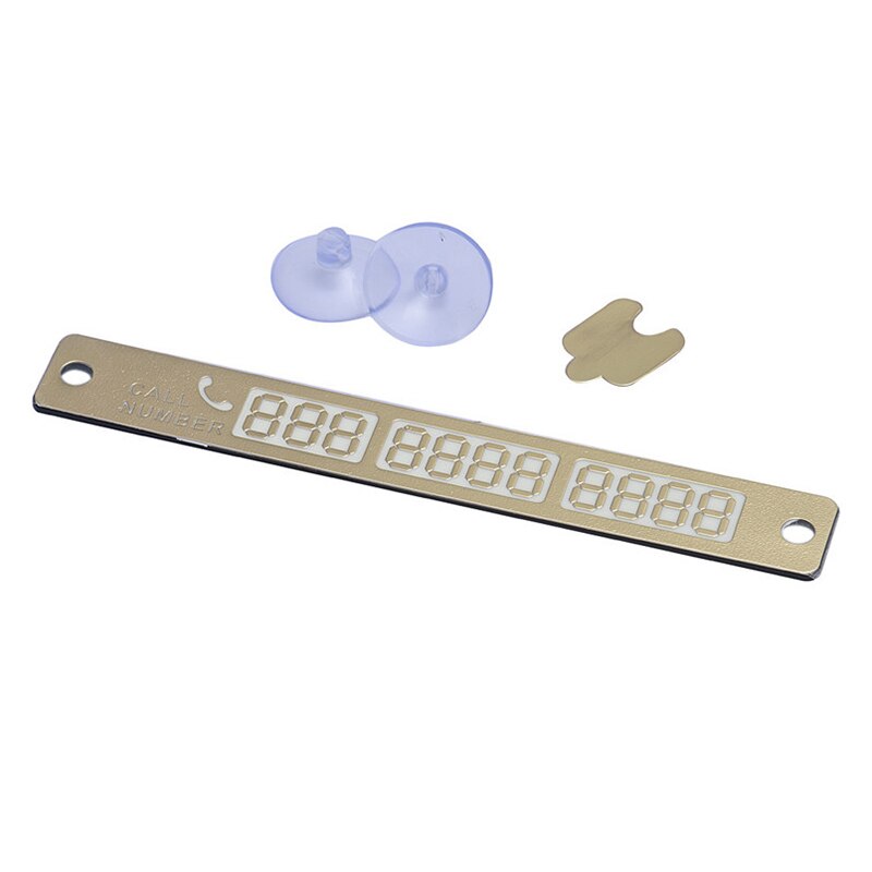 1Pcs Auto-Styling Auto Lichtgevende Tijdelijke Parkeerkaart Met Sukkels En Telefoonnummer Kaart Plaat Auto Stickers Voor: gold