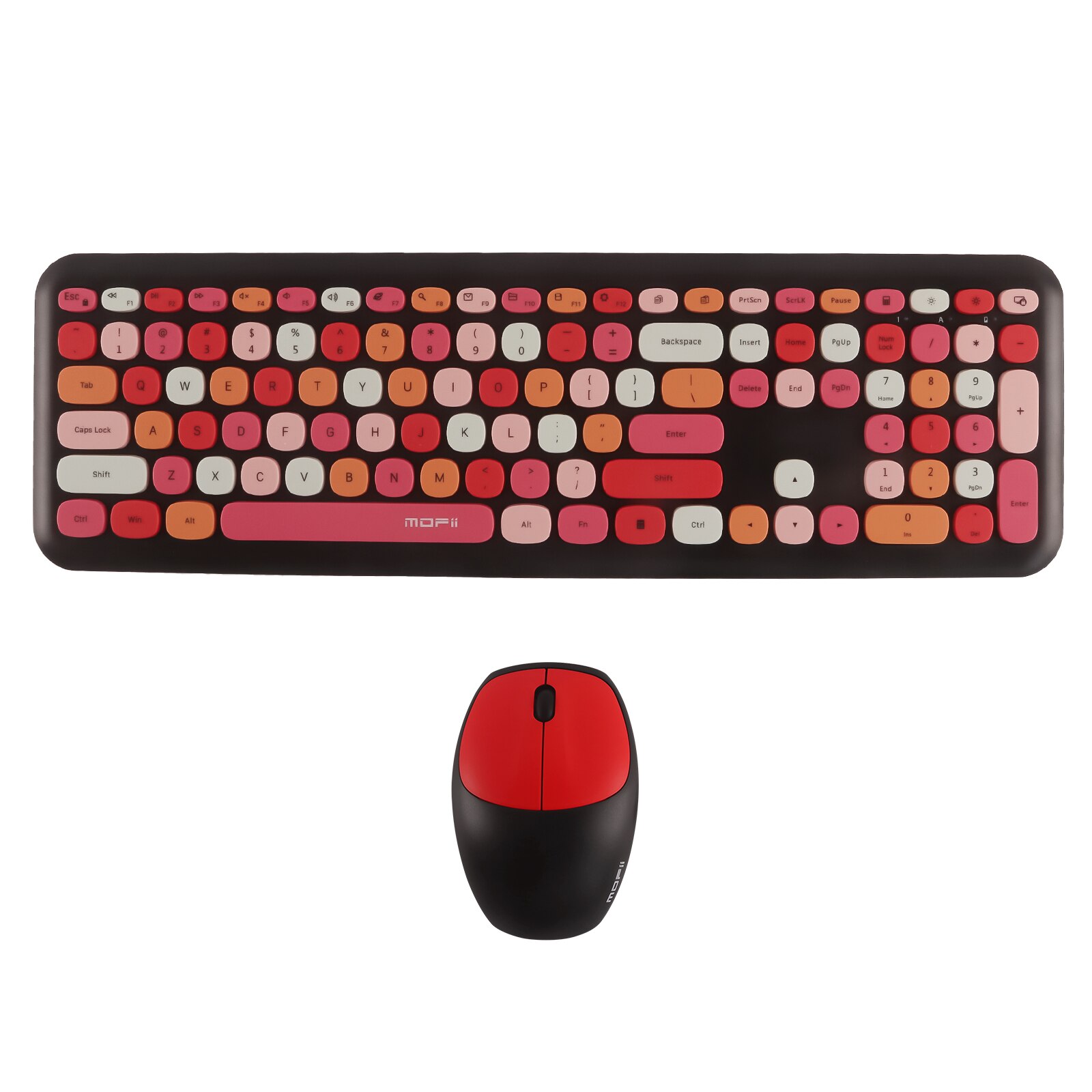 2.4G Wireless Keyboard and Mouse 110 Key Colorful Keyboard Mouse Combo Gaming keyboard Mouse Set For Desktop PC Laptop: Black