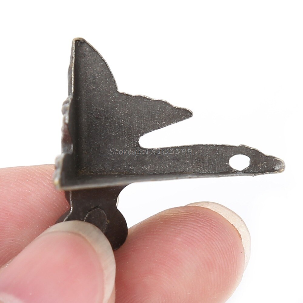 4x Antique Bronze Decorative Jewelry Box Wooden Case Feet Leg Corner Protector Corner Brackets