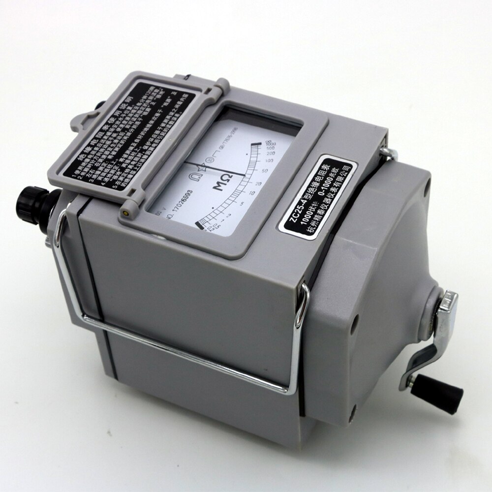 0-1000M ohm Insulation Megohm Tester Resistance Meter Megger Megohmmeter ZC25-4 1000V