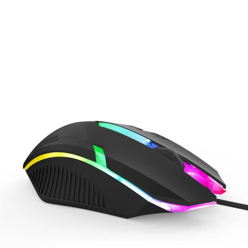 Kolorowa przewodowa mysz robić gier USB komputerowa mysz z oświetleniem DPI RGB robić komputera PC laptop artykuły biurowe w domu