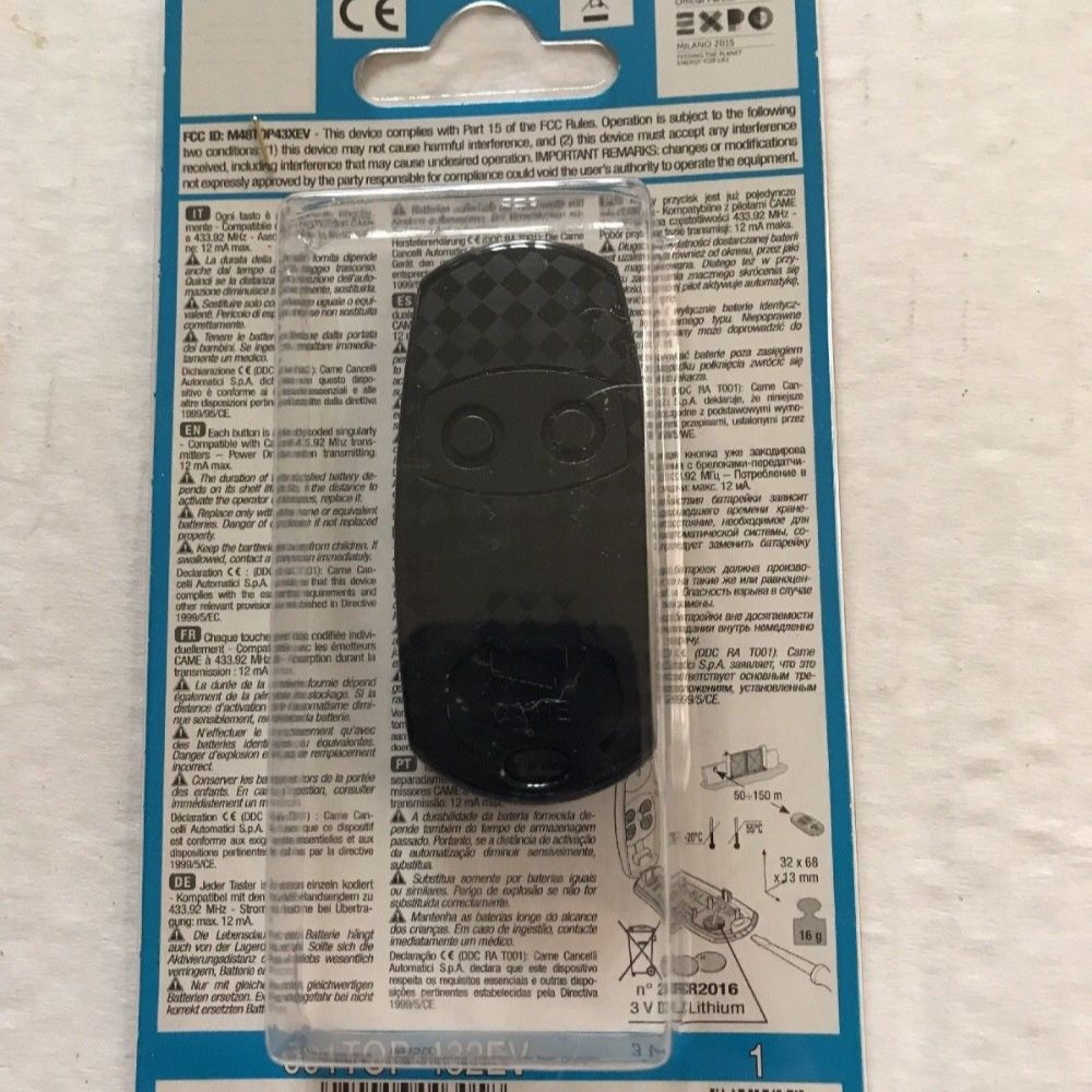 Came TOP432EE 2 Button Gate Remote Key Fob TOP432NA & TOP432EV TOP432EE
