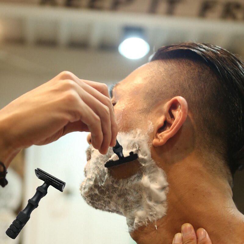 Short Handle Classic Razor Double Edge Mens Shaving Razor Manual Shaver Holder