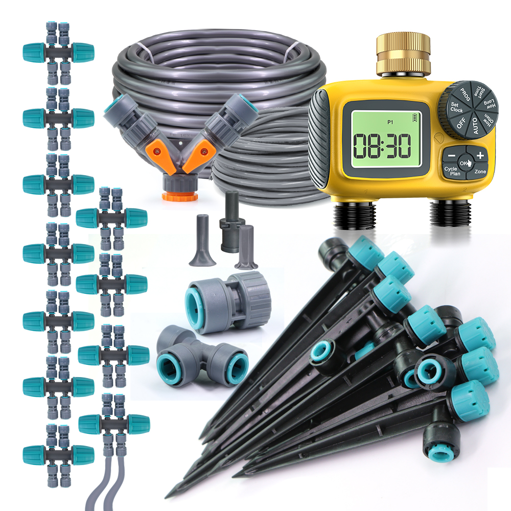 10-60M 13cm Sprinkler Garden Watering Kit 1/2" 1/4" PE Hose Drip Irrigation System 20/40/80/120Dropper Automatic Watering Plants