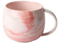 Naturlig marmor porslin kaffekopp, te mjölk koppar och muggar rosa frukost keramik kopp bröllop: 03