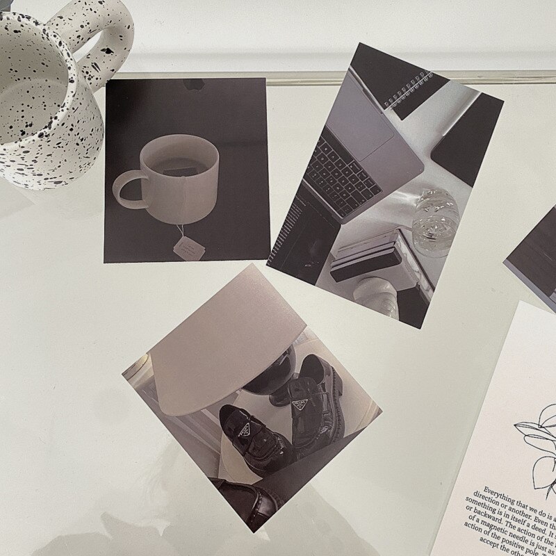 Ins Simple Style Personality Decorative Card Bookstore Cafe DIY Home Decor Art Background Wall Photo Props Postcard 6 Sheets