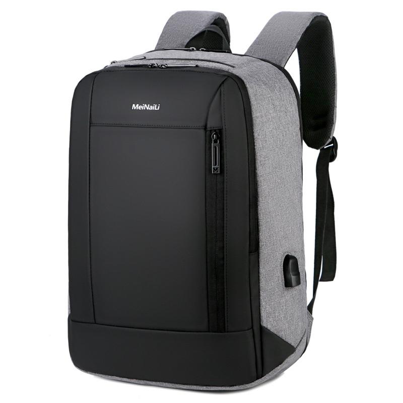 Mode Rugzak Mannen Rugzak Waterdichte Laotop Backbag Mochilas Mannelijke Notebook Rugzak Schooltas Voor Tiener Jongens: Gray