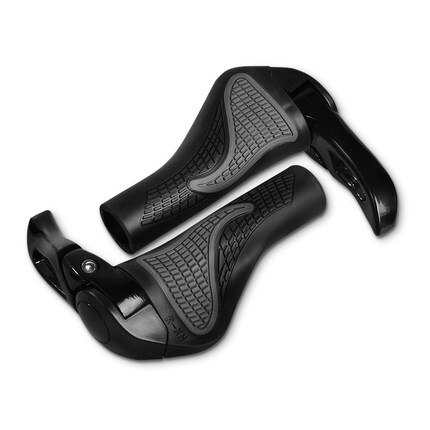 Rockbros fietsstuur grip ergonomische antislip rubberen handgrepen lock-on cover fietsstuur mtb racefiets accessoires: Stijl 1 zwart