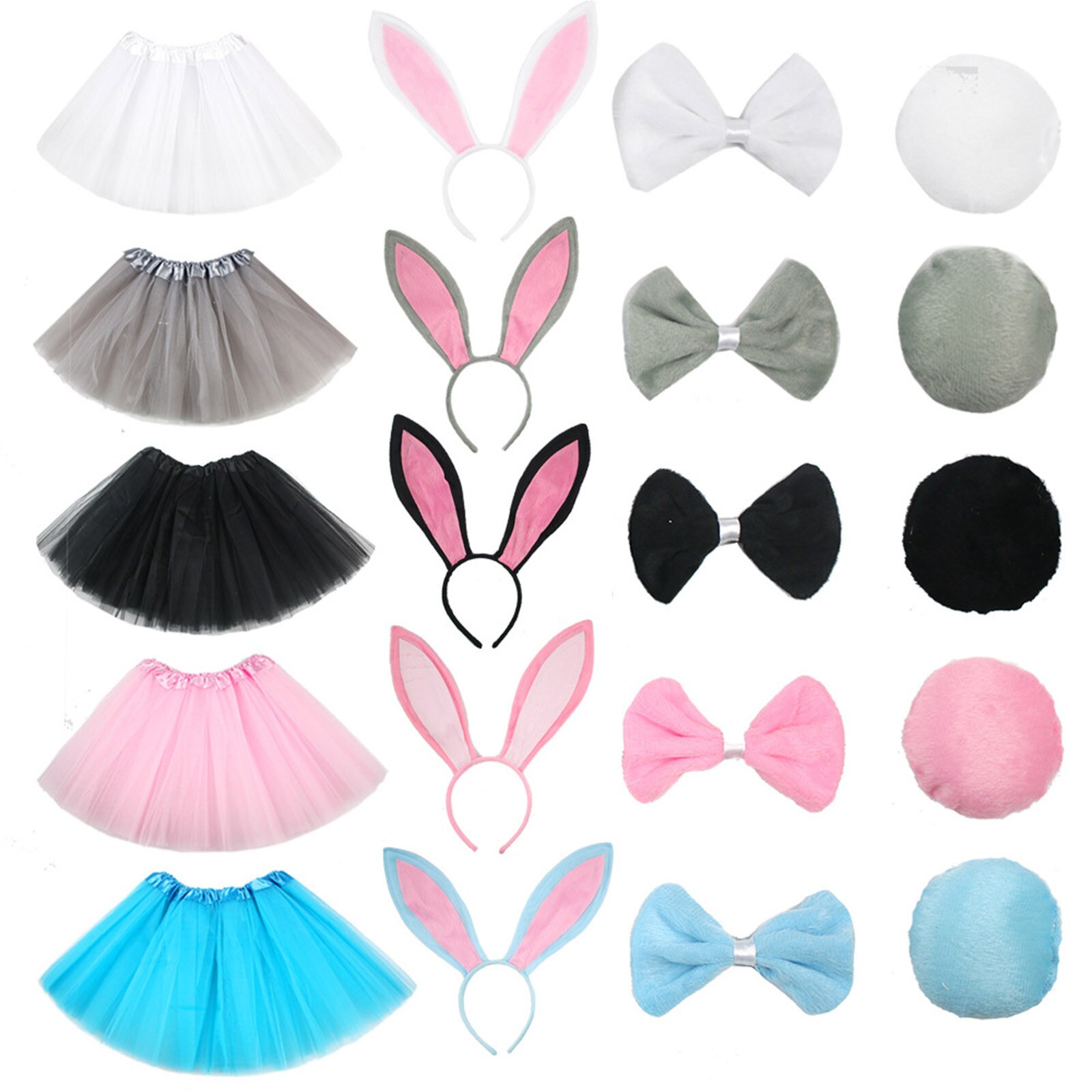Disfraz de Halloween de conejo para niña, vestido de tutú rosa, conjunto de orejas, diademas orejas Conejo, faldas, trajes para niños