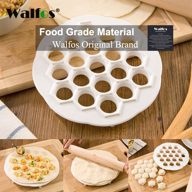 Walfos 19 Gaten Ravioli Dumplings Tool Maker Mold Plastic Samosa Fornuis Russische Pelmeni Maker Dumplings Maken Mold