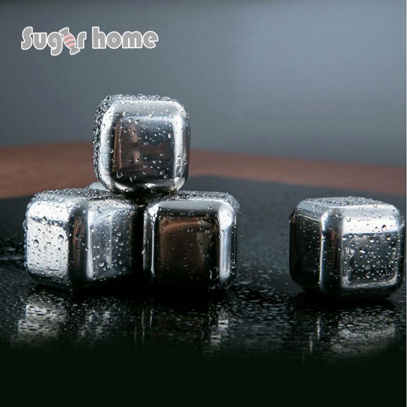 Cubos de hielo de acero inoxidable, piedra de hielo, piedra fría glaciar Rock, refrigerador de bebidas ordenado, piedras de gel para vino y whisky, gran