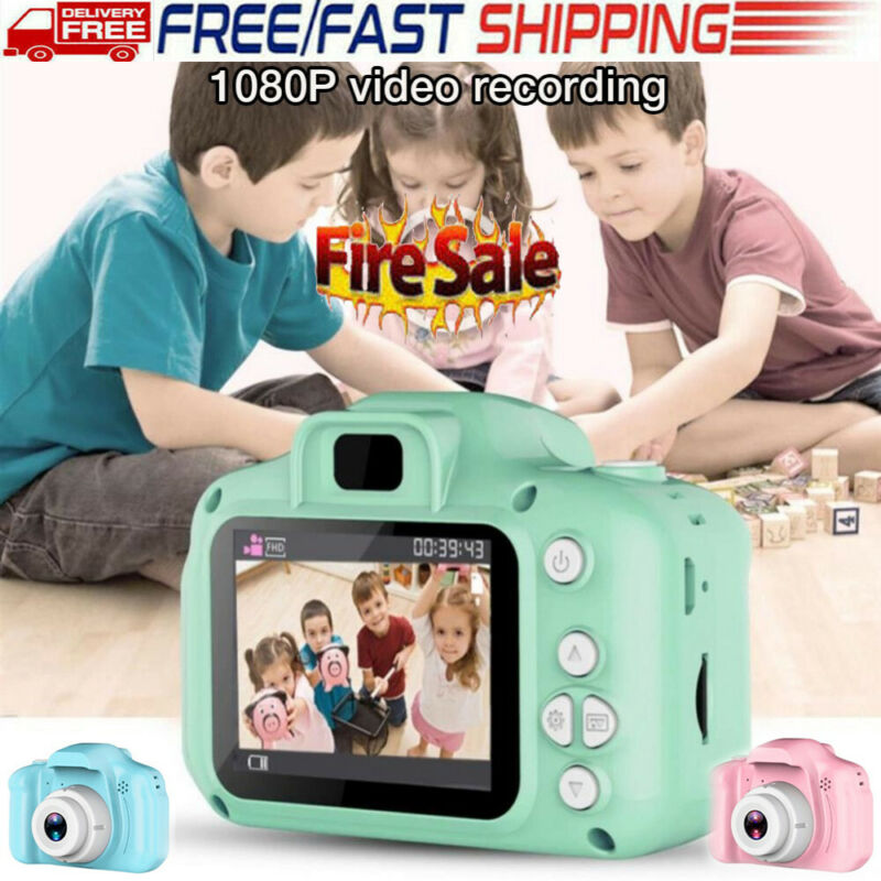 Børn 1080p digitalkamera 2 tommer skærm søde tegneserie kamera legetøj mini videokamera børn barn