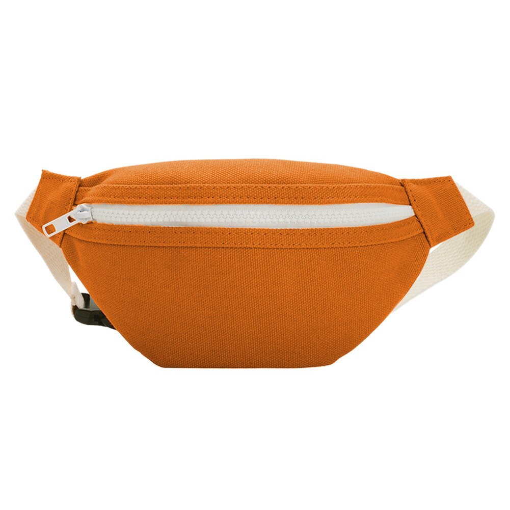 Bolso de cintura de Fanny Casual para niñas, bolso de lona con cinturón para el pecho, bolso de hombro ligero y informal con cremallera para mujeres: Naranja