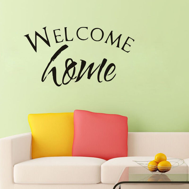 Welcome Home Quotes Wall Stickers Room Decoration Bedroom Living Room Home Decor Removable PVC Art Sticker Mural