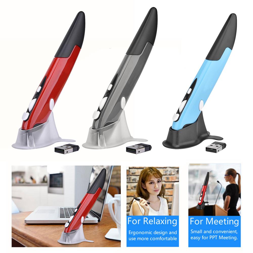 Draadloze 2.4Ghz Usb Optical Pen Mouse Verstelbare 1600Dpi 4 Toetsen Muizen Voor Tablet Laptop Pc Desktop Smart Tv doos