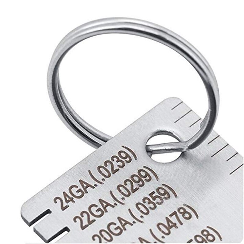 2PCS Sheet Metal Guage Tool Sheet Thickness Gauge Stainless Steel Welding Gage Plated Size Inspection Tool