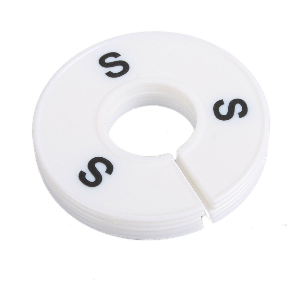 "s" tøjskabsbøjle rack størrelse skillevægge runde 5 stk hvid størrelse ring