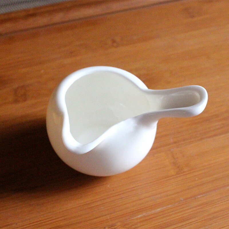 Keramische zuiver wit enkele handvat mond melk tank melk melk lepel fair glas suiker kleine melk cup koffie metgezel lo926210