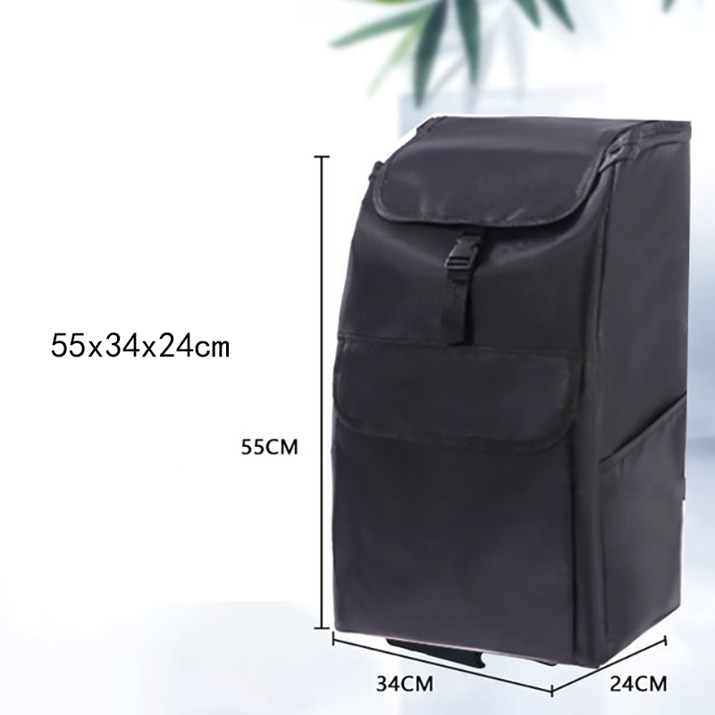 Storage Bags for Trolley Shopping Cart Woman Market Purchase Basket Trailer Portable Cart Large Luggage Bags Foldable Handbag: DARK GRAY