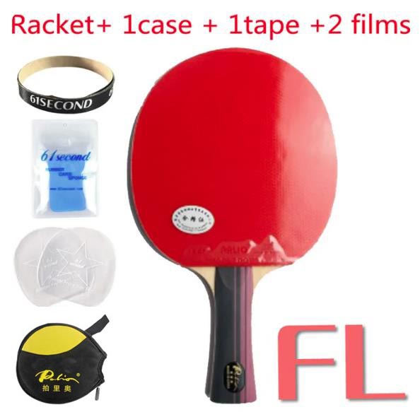 PALIO 3 STAR Table Tennis Racket with CJ8000 Rubber Sponge Racket Bag Case Original PALIO 3-Star CARBON Ping Pong Bat Paddle: FL with YBM case