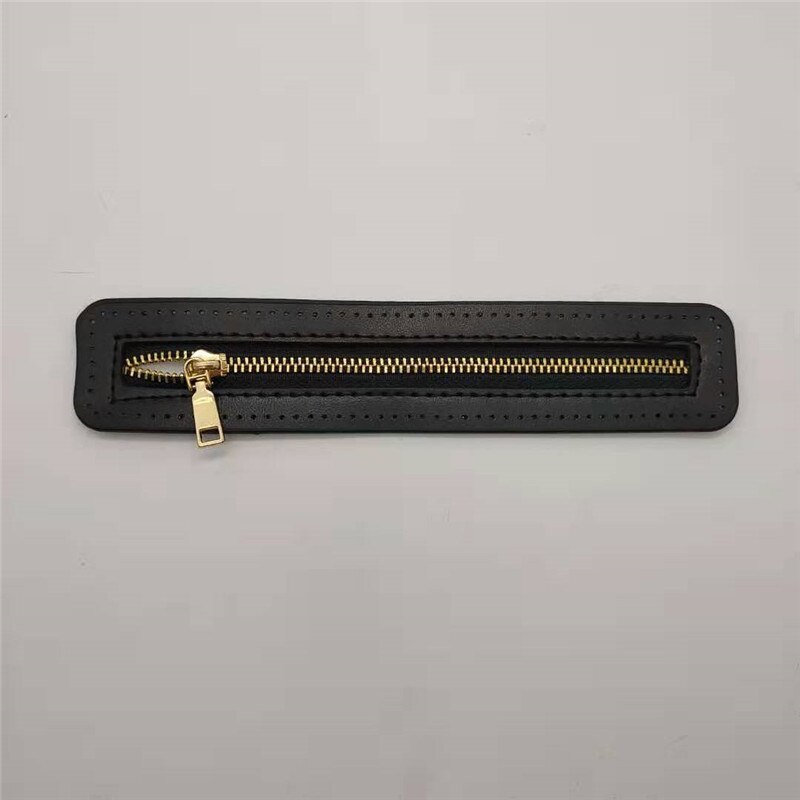1 pz cerniera fai da te personalizzata per Hardware borsa tessuta accessori cerniera in pelle PU vestiti borsa tessuta accessori per il cucito di alta qualità: Black