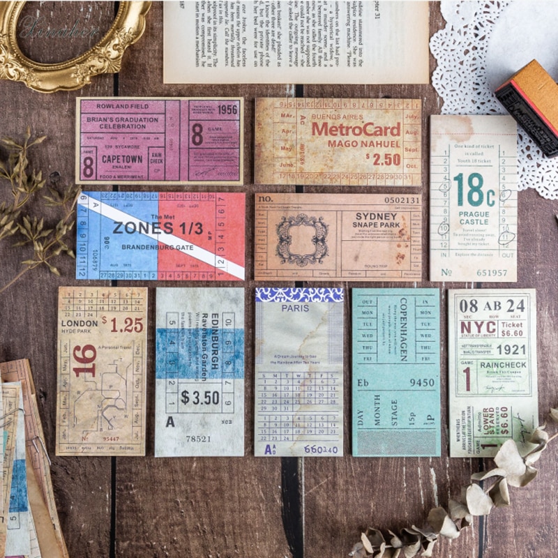Xinaher 30 kpl/pussi kirjoitettava lippu askartelukortti roskapäiväkirja matkasuunnittelija leikekirja koristelu paperi tee itse scrapbooking albumi