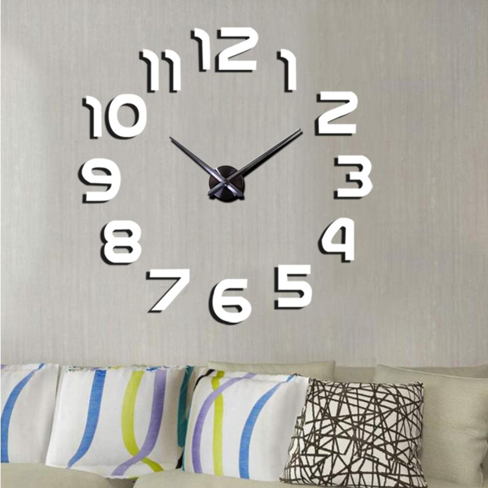 Wandklok quartz horloge 3d wandklokken horloge diy acryl spiegel stickers huisdecoratie woonkamer letterstickers