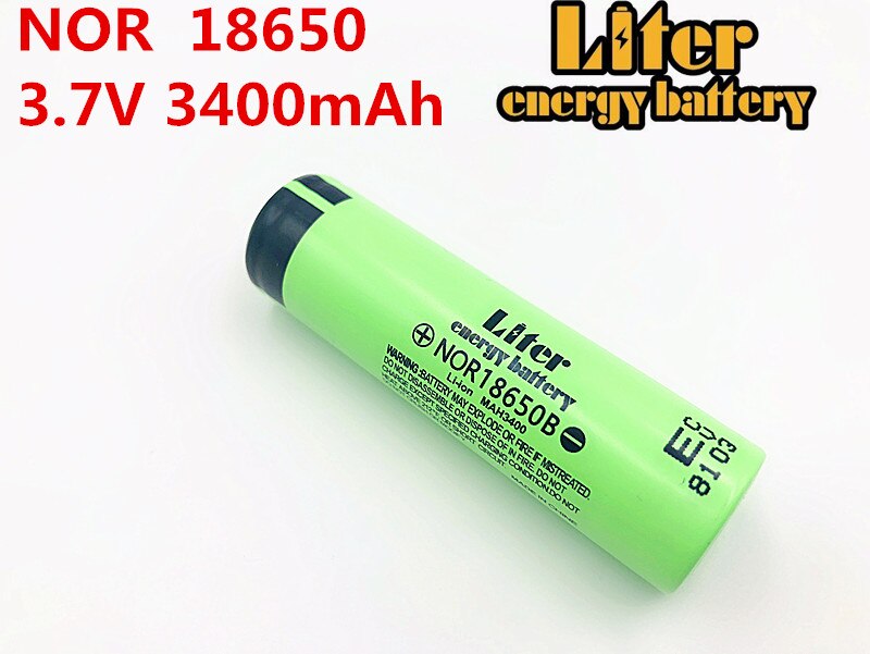 Liter energy-batería recargable de iones de litio para tableta y pc, pila 100% original, 18650, 3,7 V, 3400MAH, NOR18650B, 1 ud.