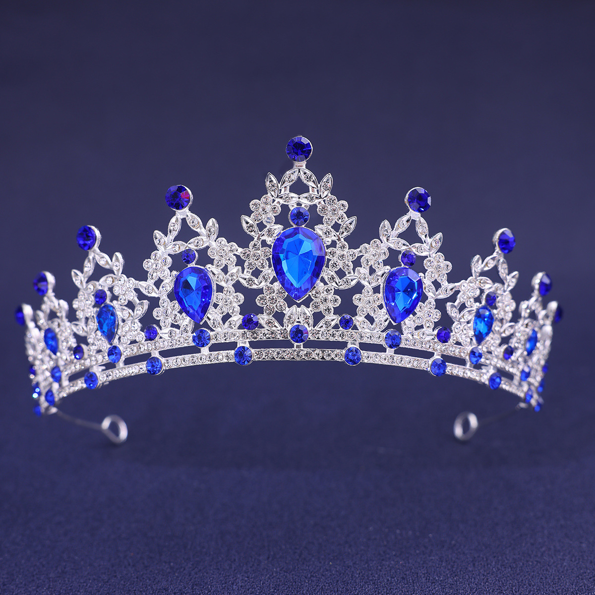 Accessoires pour cheveux de mariage, couvre-chef, bijoux de tête, diadème de cheveux de mariage, couronne de diadème de mariée en cristal, couleur argent, diadème en voile: Beige
