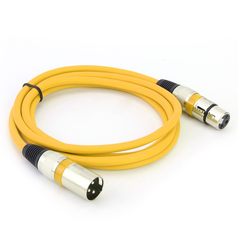 Zink-legierung stecker Bunte 5,9 ft DMX Bühne DJ Kabel XLR 3Pin Männlichen zu Weiblichen Stecker Draht verbindung von audio ausrüstung: YELLOW