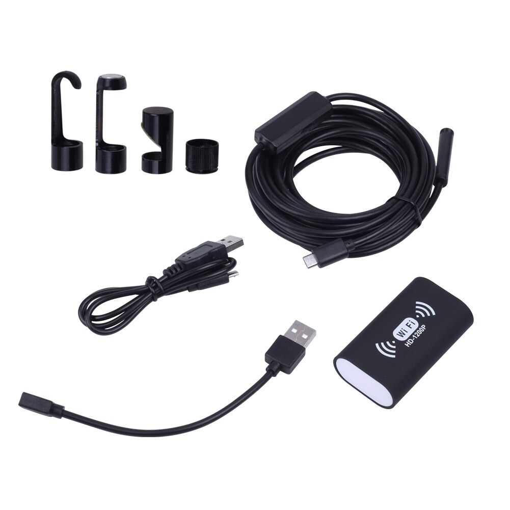 Mini camera 1200p 8mm slang inspectie hd industriële  ip68 waterdichte 8 leds wifi endoscoop voor android draadloze endoscoop