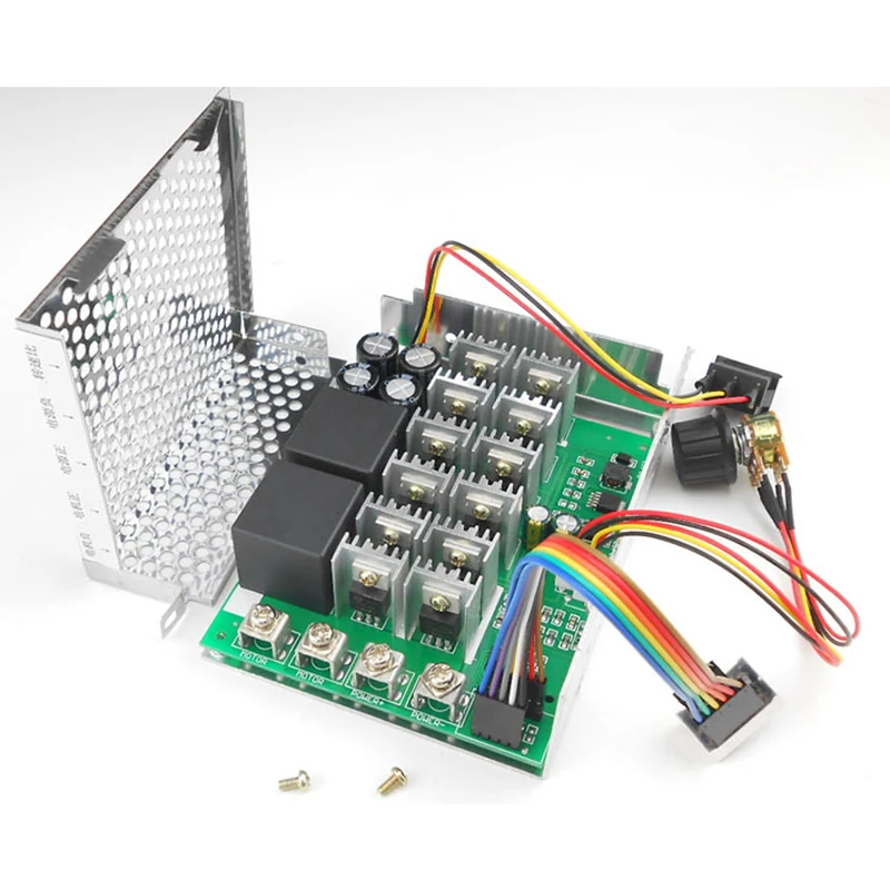 12V 24V 36V 55V 100A 15KHZ DC Brush Motor Two-way Speed Controller with Switch Potentiometer 270 Degrees, 0-100% Adjustable