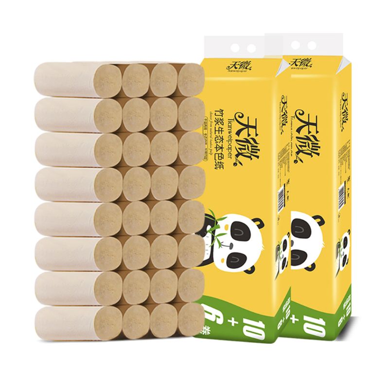 16 Rolls Toilet Paper No Fluorescent Original Bamboo Pulp Paper 4-Ply Sheets AXYC