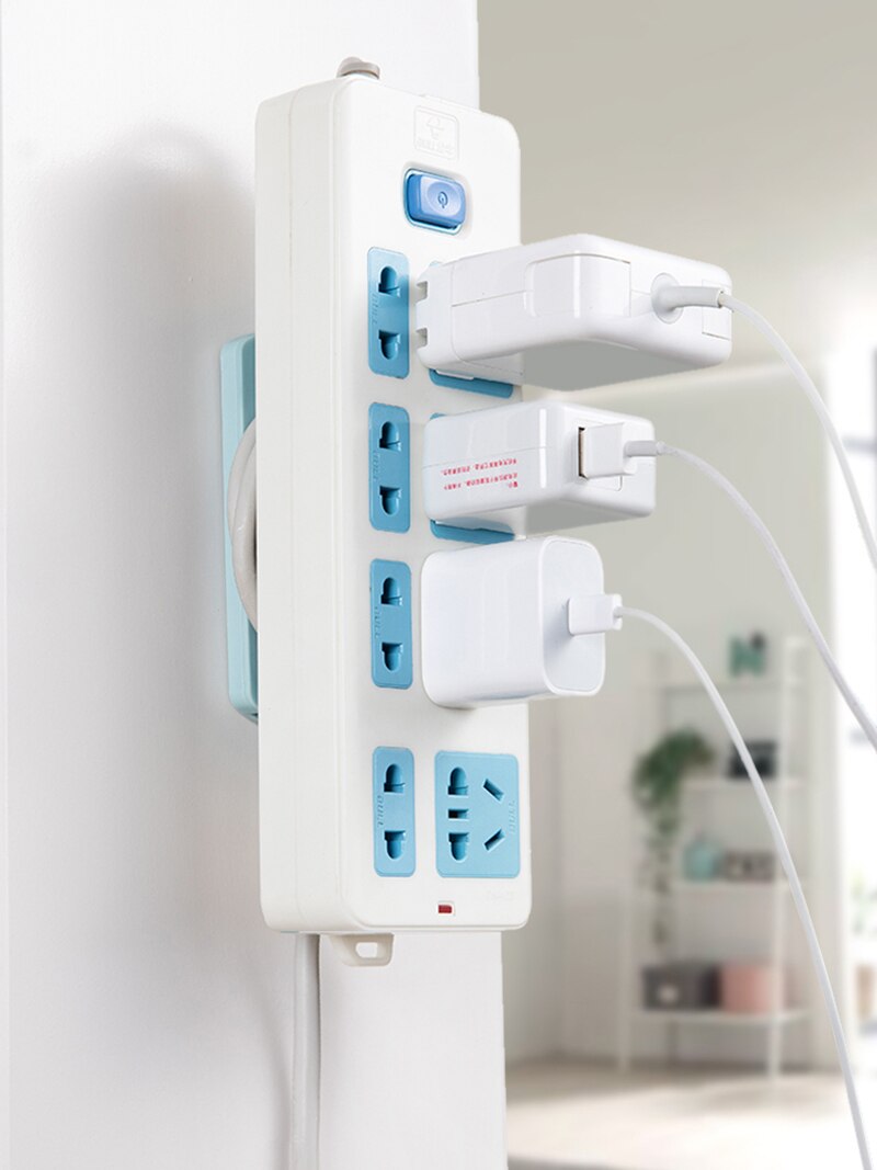 1PCS Hanging socket manager bracket free punching to save space self-adhesive plug holder router sticker router sticker TSLM1