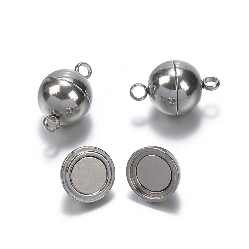 5 piezas de acero inoxidable forma de bola Cierre magnético convertidor collar resultados conector para hacer joyas DIY accesorios de pulsera