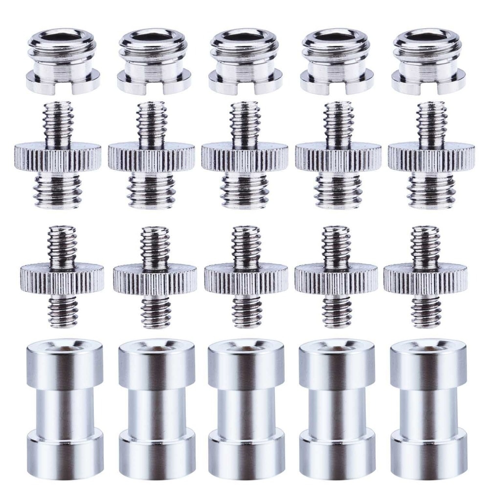 1/4 to 3/8 Screw Adapter Converter Threaded Spigot Screw Mount for Camera Tripod Monopod Ballhead Flash Light Stand Shoulder Rig