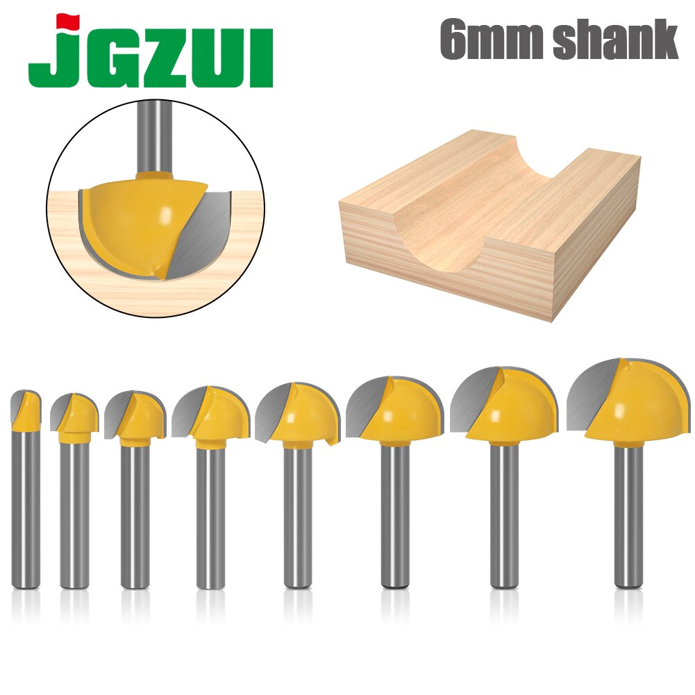 6mm Shank 6,8,12,16,18,20,22mmCNC tools solid carbide round nose Bits Round Nose Cove Core Box Router Bit Shaker Cutter Tools