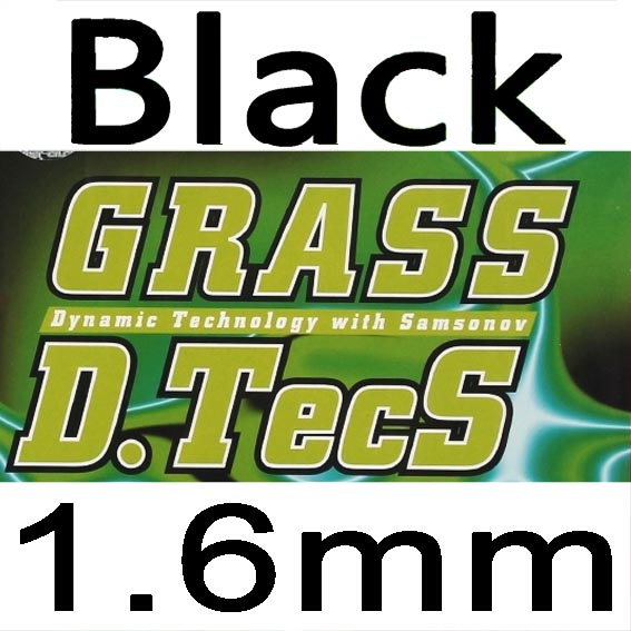 TIBHAR GRASS D.TECS OX sin esponja pips-tenis de mesa de ping pong de goma, de larga defensa: black 1.6mm