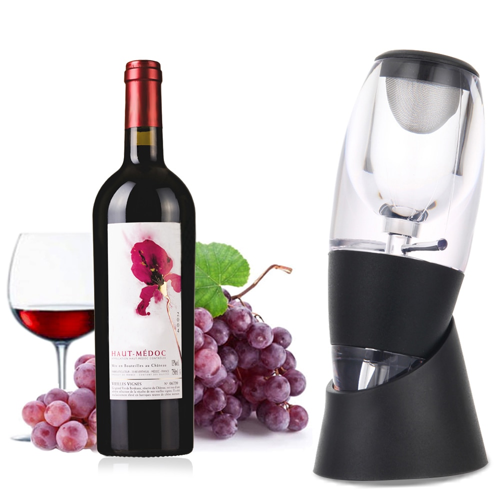Newest Magic Decanter Wine Aerator Decanter Filter + Red White Wine Flavour Enhancer And Stand Bar Tools-35: Default Title