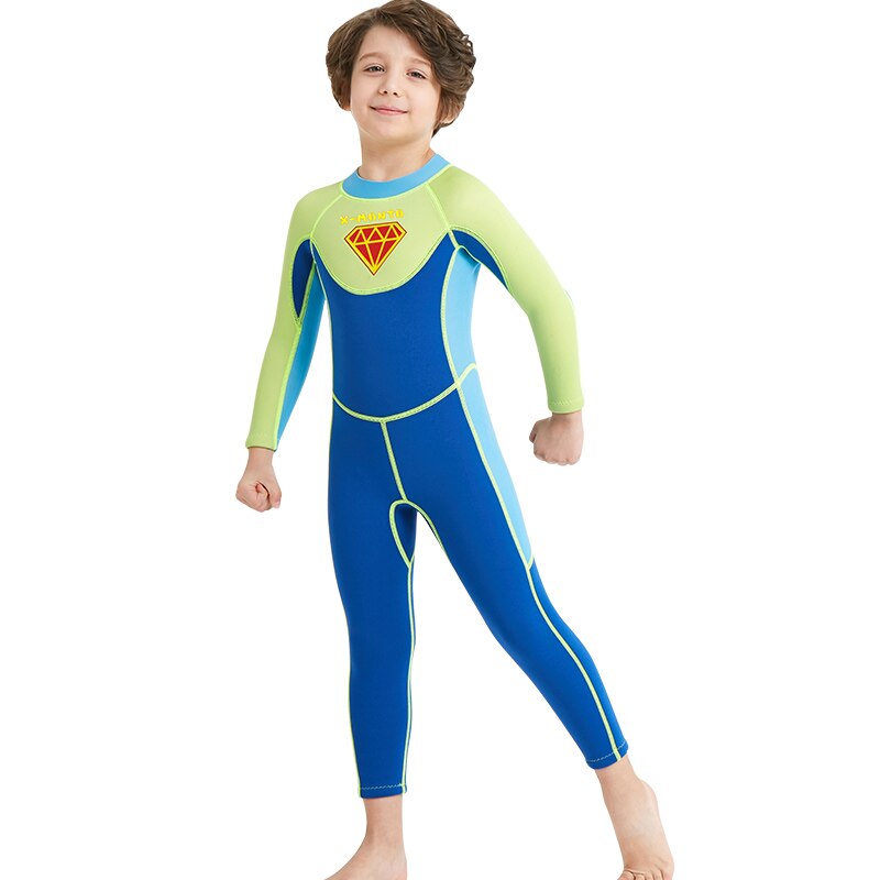 2.5mm Boy Superman Neoprene Wetsuit Keep Warm Spearfishing Diving Suit Children Surf Wet Suit X-MAN Swimming Suit for Boys