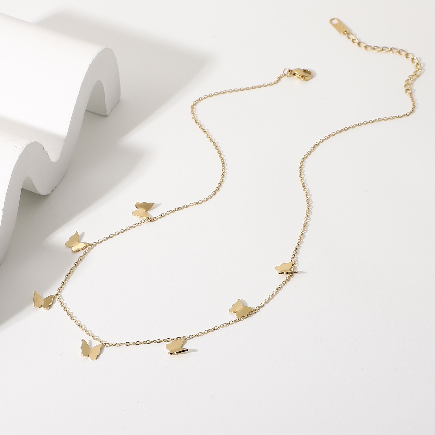 14K Vergulde Roestvrij Staal Meerdere Mini Vlinder Hanger Ketting Voor Vrouwen Meisjes Delicate Elegante Choker Sieraden
