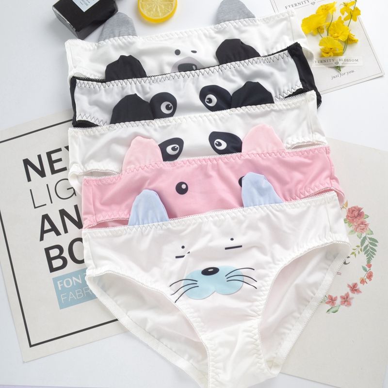 Young Women Underwear Cute Cartoon Panda Cat Panty Japanese Lolita Panti for Teen Girl Schoolgirl Thong Brief Kawaii Lingerie