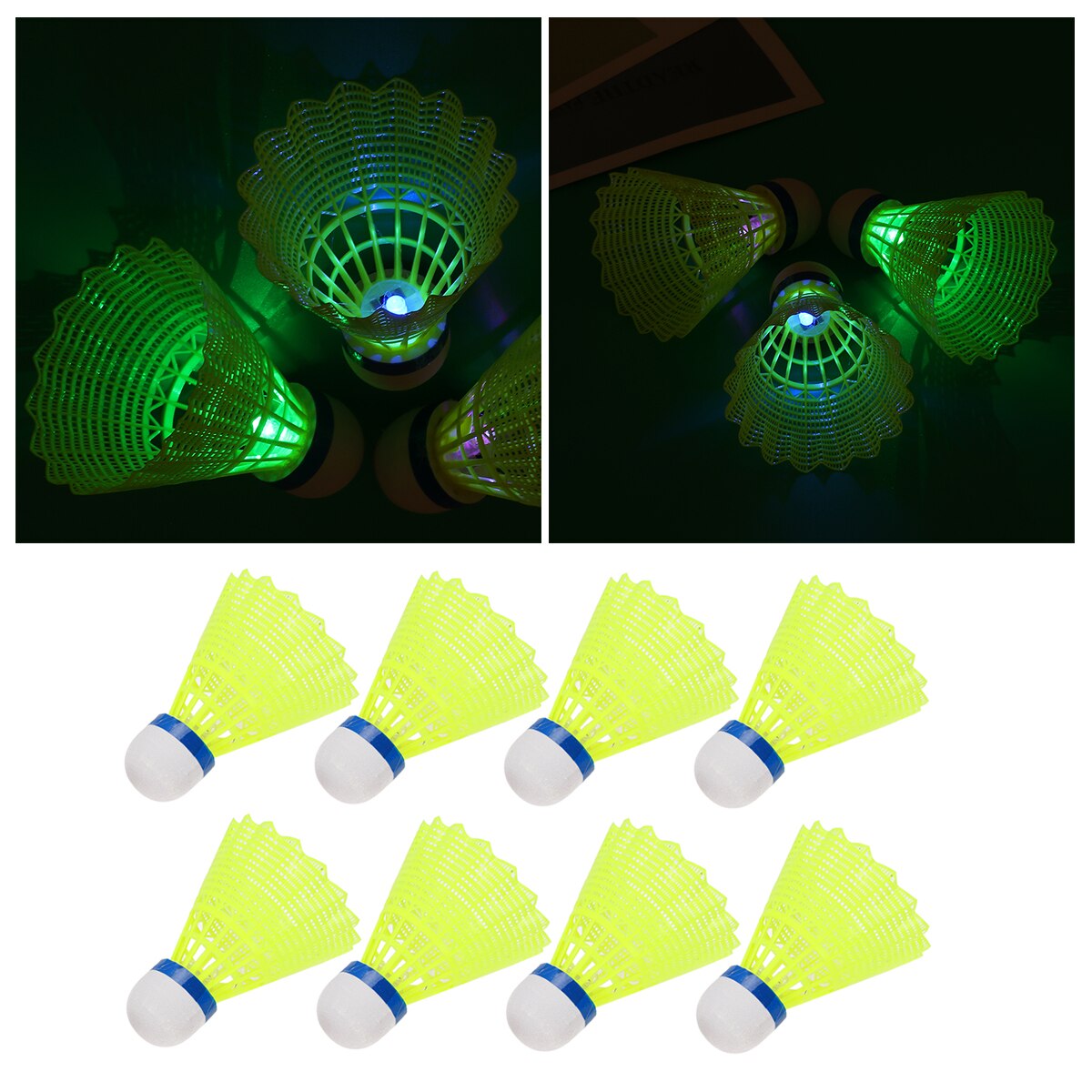 Shuttlecock Color 8 Pcs Nylon LED Badminton Shuttlecock Nylon Night ... – Grandado