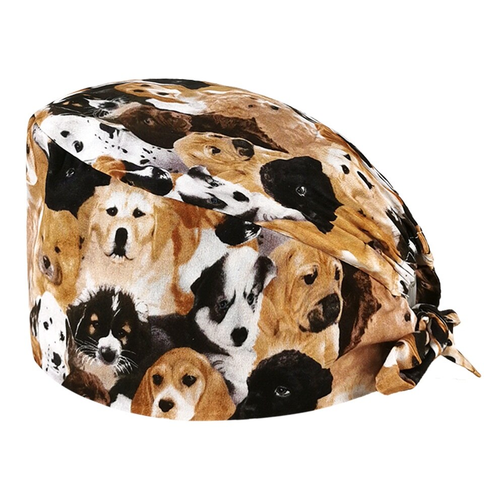 pure cotton cartoon print nurse cap operating room unisex work cap hospital nursing scrub cap: 22026