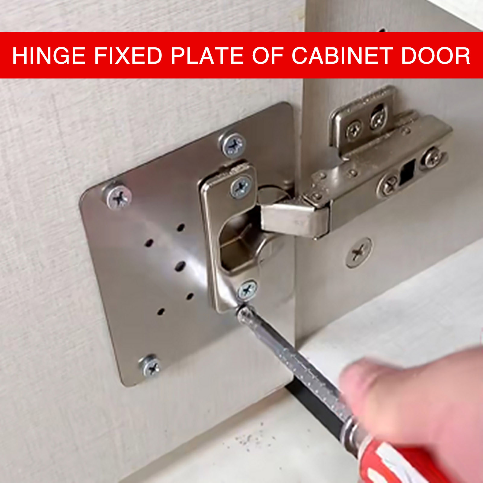 Cabinet Hinge Repair Plate Set Practical Rust Resistant Stainless Steel Furniture Cupboard Hinge Repair Mount Door Drawer Window