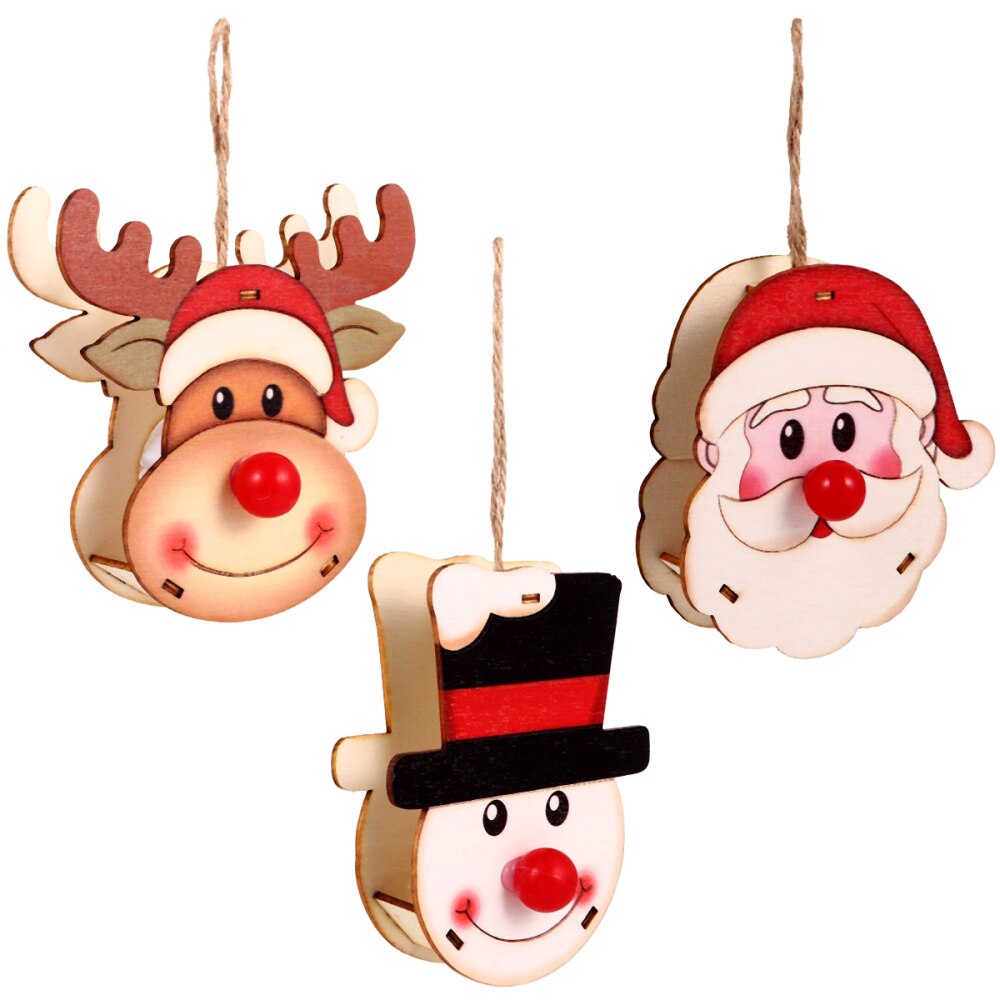 3 stuks hangende, lichtgevende, duurzame led-kersthangers als decoratie voor een feestje, thuis of op de kerstboom: Default Title